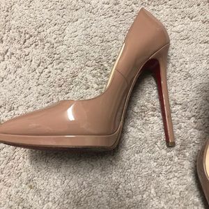 christian louboutin nude pumps